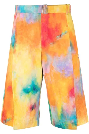 Etudes Tie-dye-print pleated wide-leg shorts