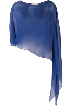 ANTONELLI Sheer cropped silk poncho