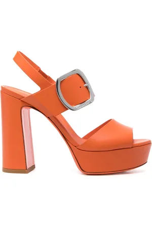 santoni 105mm block-heel sandals
