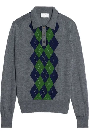 Ami Diamond-knit polo shirt