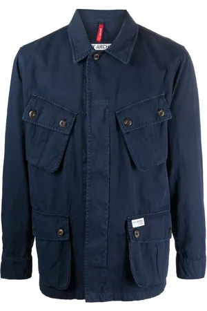 FAY Cargo-pocket cotton-linen/flax jacket