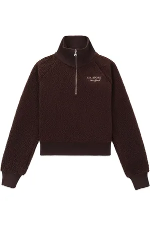 Sporty & Rich Logo-embroidered zip-up jumper
