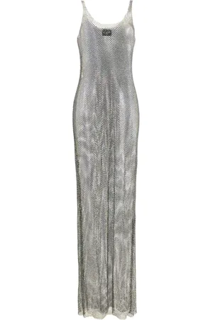 SANTA BRANDS Rhinestone-embellished mesh maxi dress