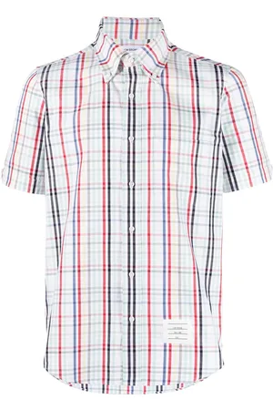 Thom Browne Gingham-check short-sleeve shirt