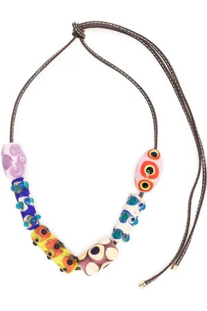 Colville Beatle handmade-bead leather necklace