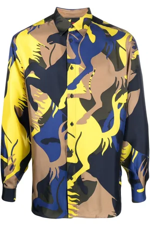 FERRARI Camouflage logo-print shirt