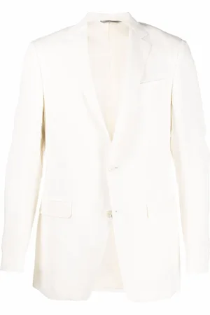 CANALI Single-breasted linen-silk blazer