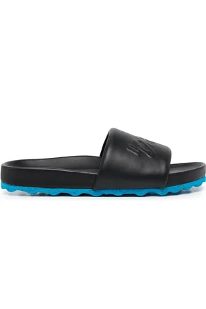 OFF-WHITE Logo-debossed leather slides