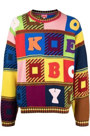 Kenzo Crochet-detail patchwork jumper