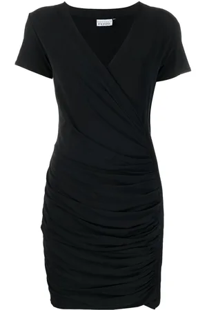 Gianfranco Ferré 2000s gathered detailing short-sleeved dress