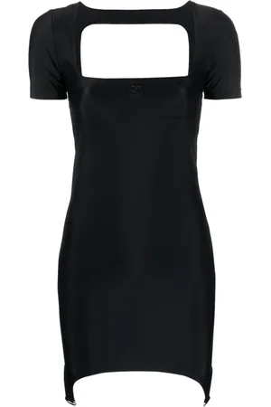 Courrèges Square-neck cut-out mini dress