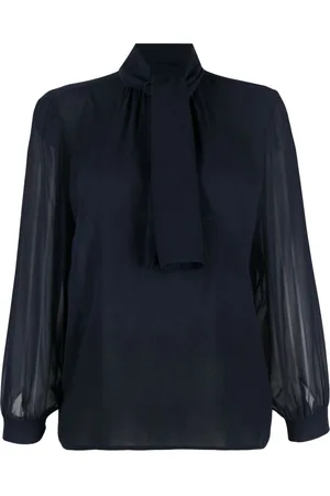 Saint Laurent 1970s pussy bow sheer silk blouse