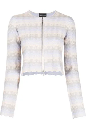 Emporio Armani Zigzag-pattern cropped jacket