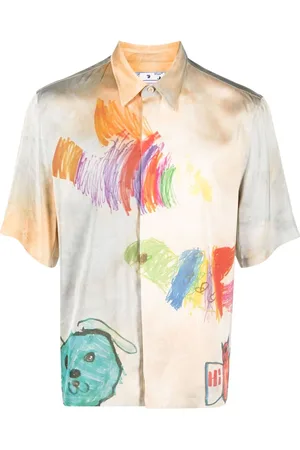 OFF-WHITE Cartoon-print short-sleeved shirt