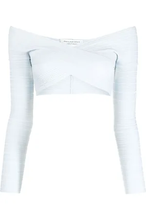 Serafini Off-shoulder cropped top