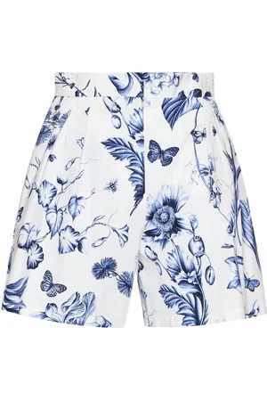 Oscar de la Renta Floral-print high-waisted shorts