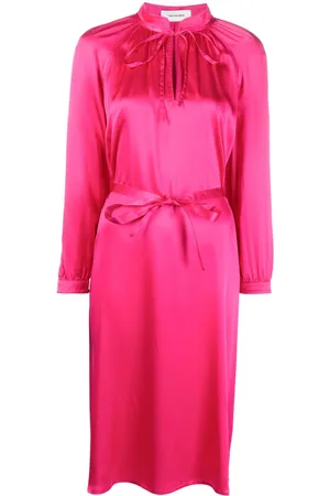YVES SALOMON Long-sleeve wraparound silk dress