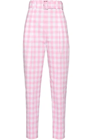 Prada Gingham-check cropped trousers