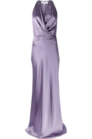 Michelle Mason Draped halterneck gown dress