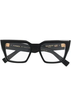 Balmain Oversize-frame logo-plaque glasses