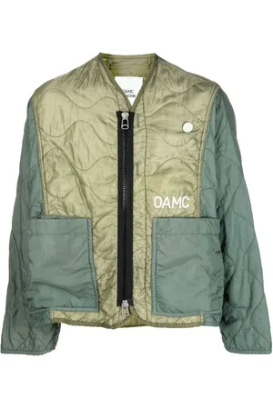 OAMC Re:Work contrast-sleeve embroidered padded jacket