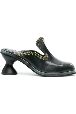 ECKHAUS LATTA 75mm square-toe leather mules
