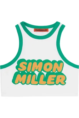 SIMON MILLER Logo-print cropped tank top