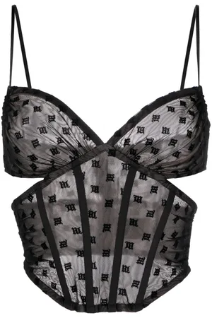MISBHV Mesh monogram corset top