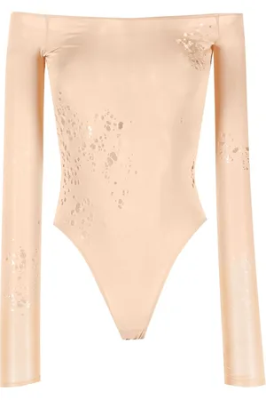 Maison Margiela Off-shoulder long-sleeved bodysuit