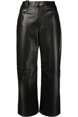 DROME High-waist wide-leg leather trousers