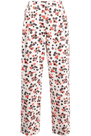 Moschino Floral-print high-waist trousers