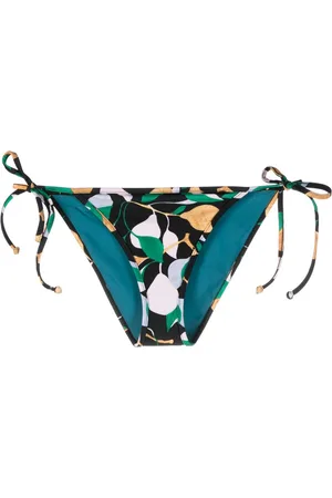 La DoubleJ Orchard-print tied bikini bottoms