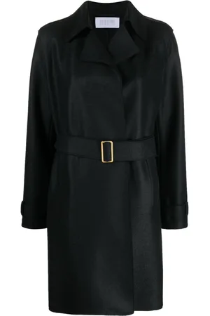 Harris Wharf London Buckle-belt virgin-wool trench coat