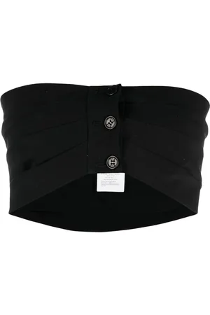 Serafini Buttoned draped crop top