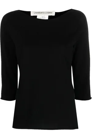 LAMBERTO LOSANI Boat-neck cotton jumper