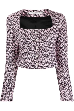 Alessandra Rich Houndstooth cropped jacket