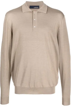 LARDINI Long-sleeve knitted polo shirt