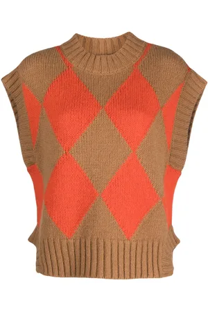 La DoubleJ Argyle-print knitted vest