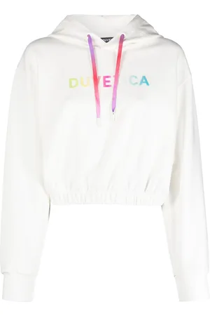 Duvetica Logo-print cropped hoodie