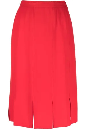 Saint Laurent 1980s slit detailing straight-cut skirt