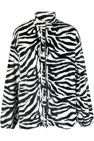 Vetements Zebra-pattern zip-fastening coat
