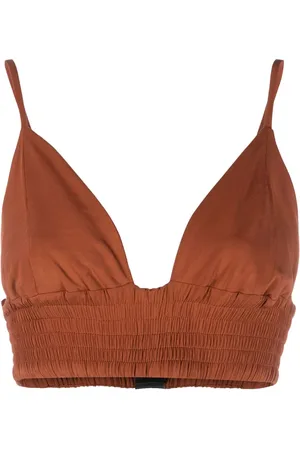 FEDERICA TOSI Triangle-cup shirred top