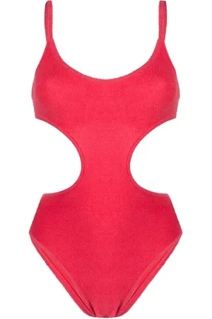 The Attico Terry-cloth cut-out swimsuit
