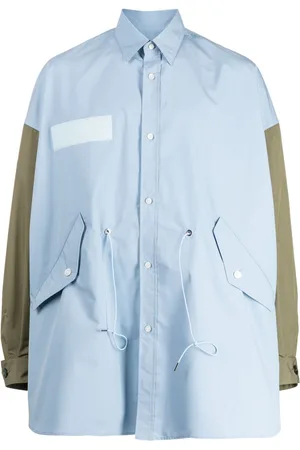 Fumito Ganryu Two-tone drawstring-waist shirt