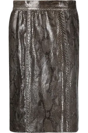 Saint Laurent 1980s snakeskin straight-cut skirt