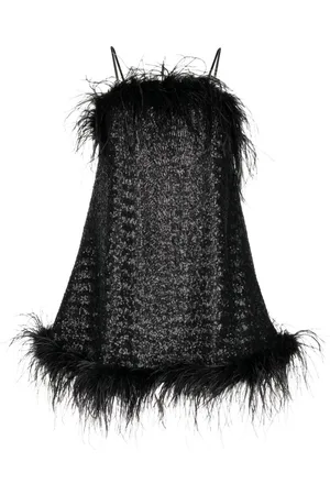 Gilda & Pearl Seraphina feather-trim sequin dress