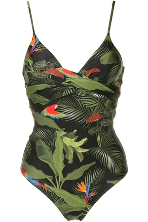 Lygia & Nanny Bianca leaf-print swimsuit