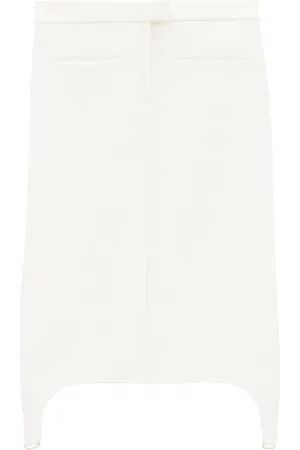 Courrèges Twill suspenders midi skirt