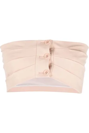 Serafini Button-down strapless cropped top
