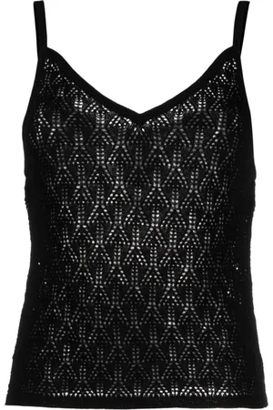 Barrie Pointelle-knit cashmere top